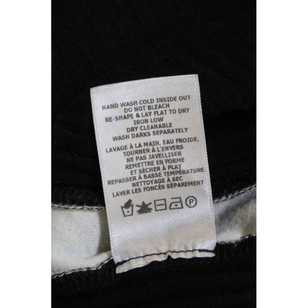 Cale Womens Cotton Ribbed Knit Stripe Hood Casual Top Pants Set Black Size L - Picture 9 of 10